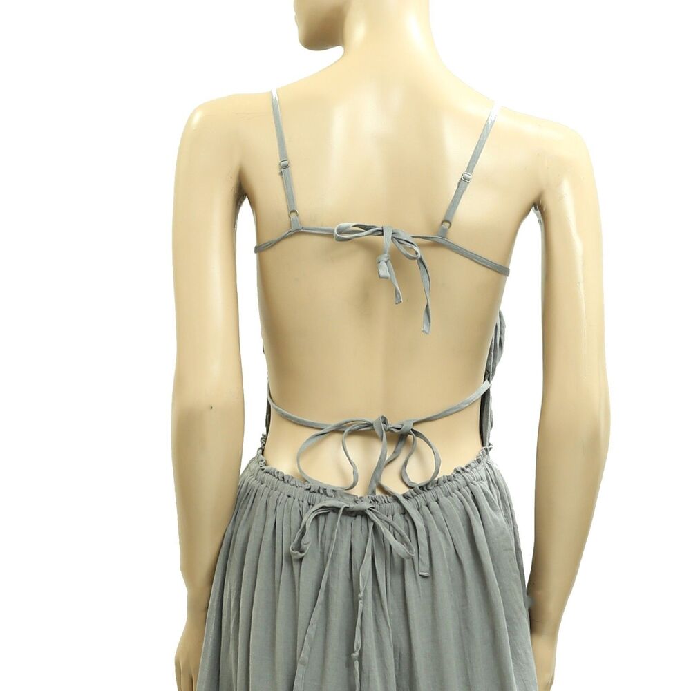 NWT Free People Olive Green Tiered Maxi Dress - Picture 8 of 9